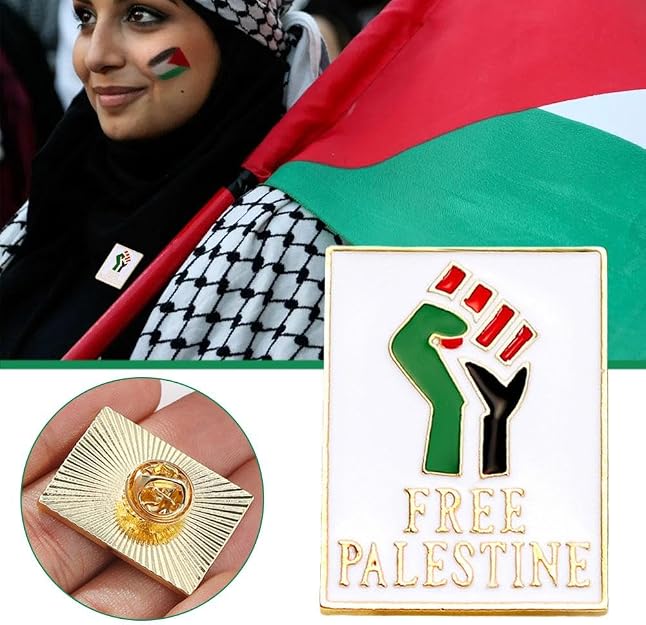 Pack De 4 Pines De La Bandera De Palestina (esmalte Nacional, 2.5x2 Cm)