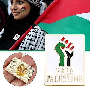 6 Spille Da Bavero Bandiera Palestina - Con Scritta 'I Support Palestine'
