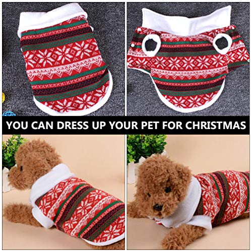 POPETPOP Cão Natal Cão Suéter Grosso Animal de Estimação Inverno Roupas Quentes Floco de Neve Projet