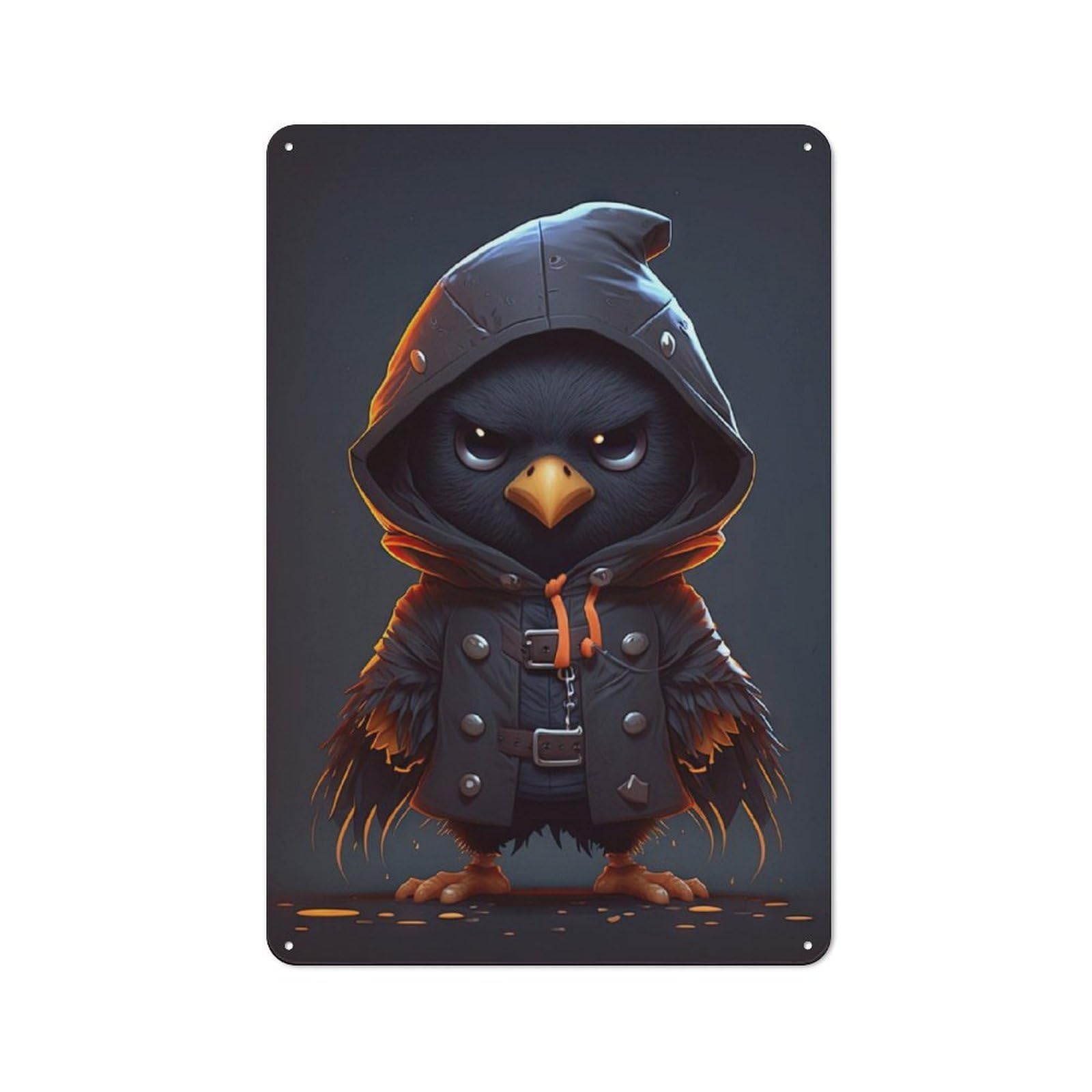 Junmoney Wizard The Crow Rustic Metal Sign 30X20cm For Man Cave Or Games Room, For Vintage Wall Decor Fans, For Garage And Workshop Walls