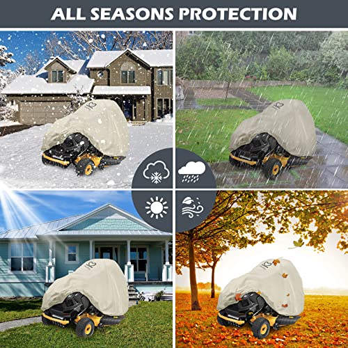 image for 2win2buy Riding Lawn Mower Cover, Heavy Duty Waterproof Polyester Oxfo
