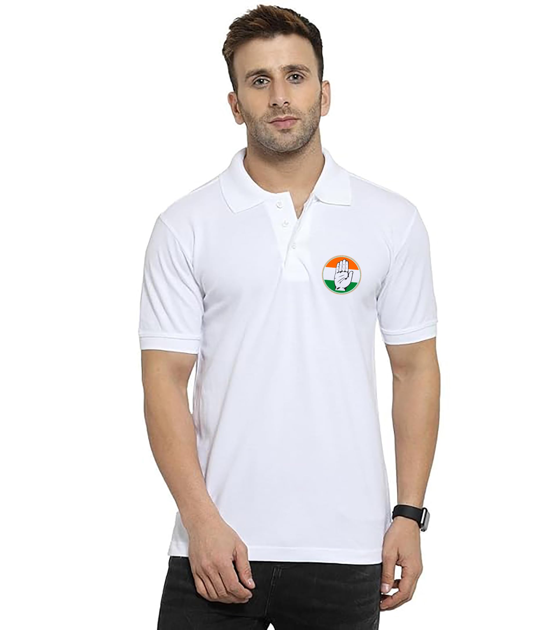 yogdots Congress Party Polo Collar T-Shirts for Men and Women, Indian National Congress Tshirt-picture-10