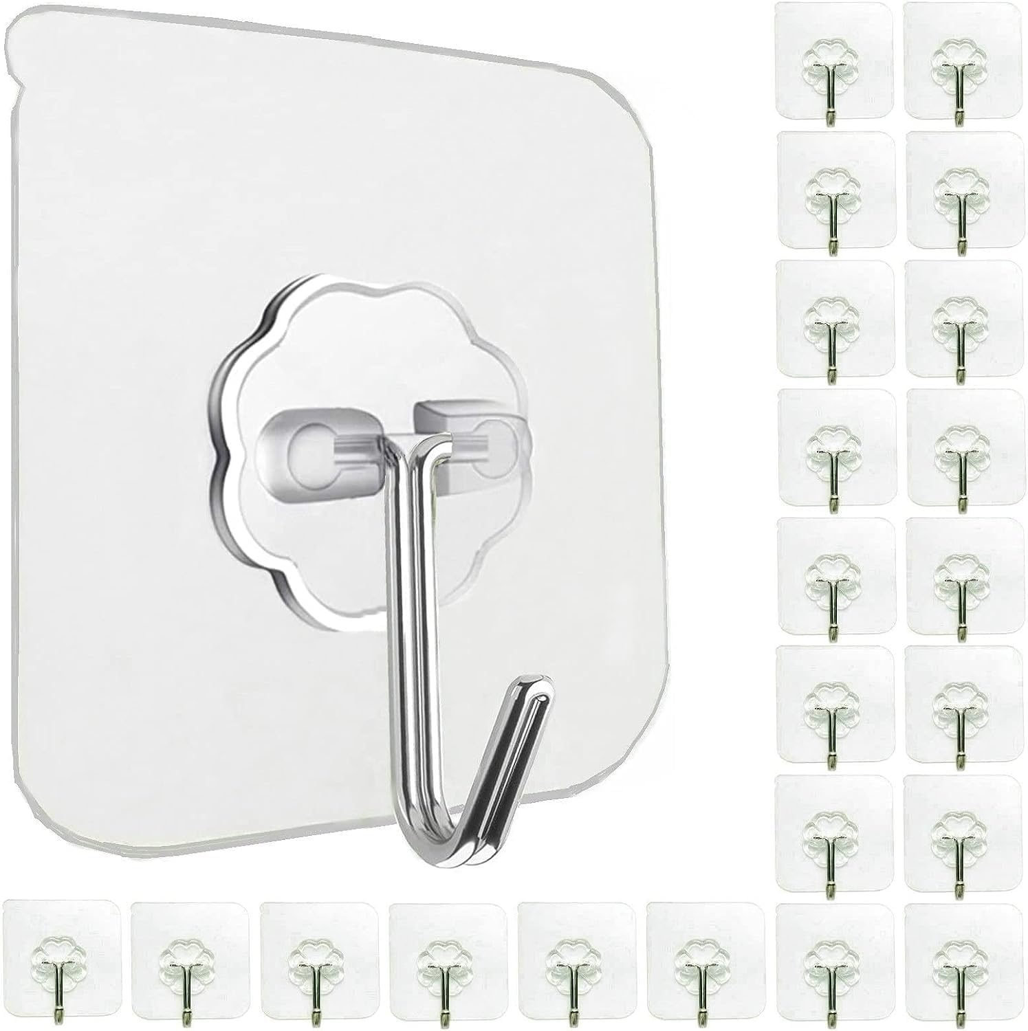 Astoria 40 pcs Adhesive Wall Hooks Wall Hanging Hooks for Wall Without Drilling Waterproof Hooks for Bathroom Shower Kitchen Keys Door Outdoor Home Improvement Utility Hook Bedroom Hooks (Pack of 40)