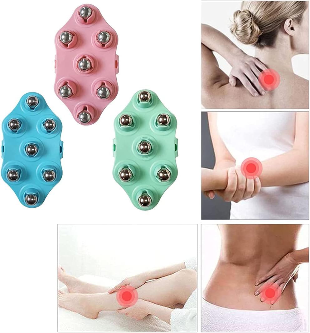 BANQLYN Palm Shaped Massage Glove, a portable manual massager 360-Degree magnetic roller balls for a deep tissue massage,(Multi-Color) 2 6166DiUUDCL. SL1066