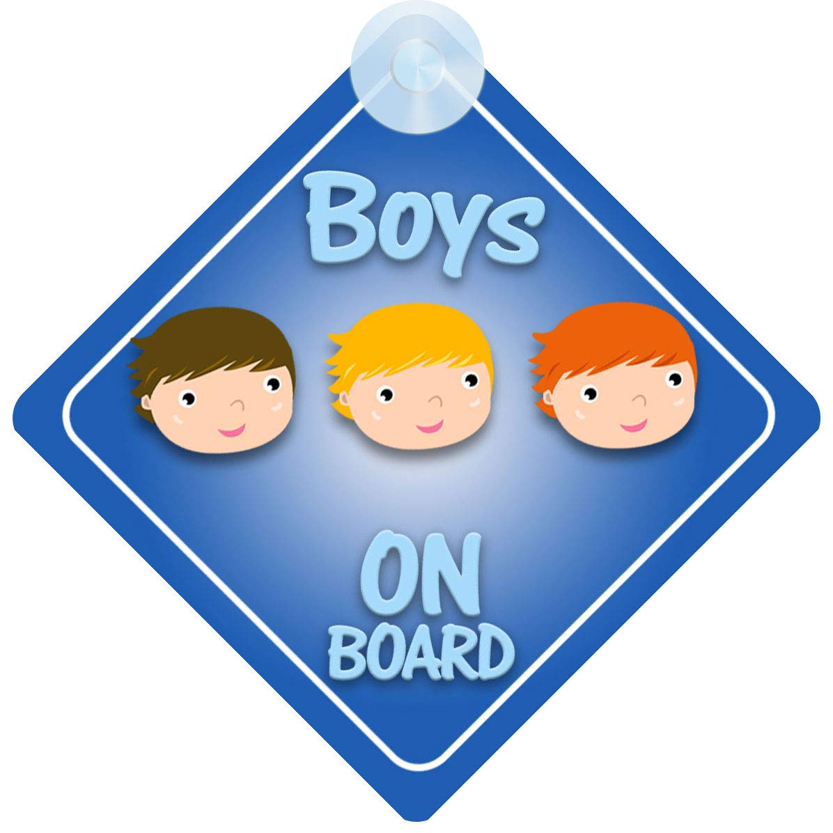 mybabyonboard UK Three Boys on Board Car Sign for Children/Baby Boys Non Personalised Character Theme