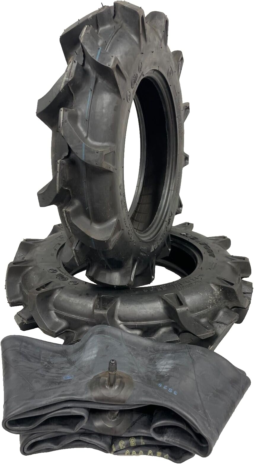 Two R-1 Lug Compact Tractor Tires - Heavy Duty Bar Tread Design, Packaged with Tubes, Size 5.00-12 5x12, Elevate Your Compact Tractor's Capabilities