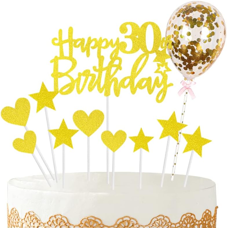 Personalised Happy 16th Birthday Cake Toppers Blue for Boy,Girl,Kids,Happy Birthday Sign for Cake,11p Glitter Cupcake Topper Cake Topper 16th Birthday Cake Decorations for 16th Birthday Party Supplies