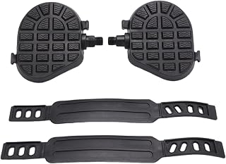 Pedales de bicicleta estática – Pedales de pie antideslizantes ajustables, piezas de repuesto dinámicas de bicicleta | Compatible con bicicletas estacionarias, entrenadores de fitness, equipo de