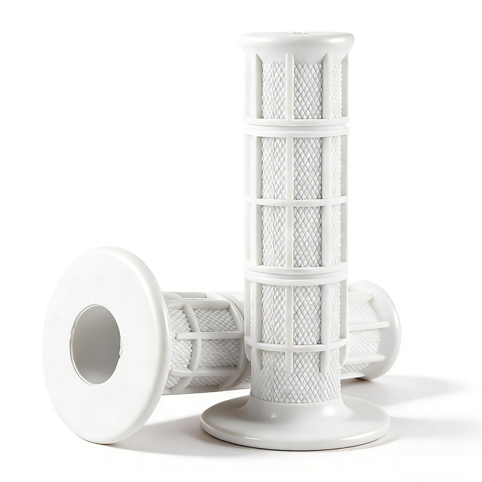 Photo 1 of 1 Pair Universal Silicone Bike Grips, 7/8" 22mm Motorcycle Handlebar Grips for Scooters, ATVs, Dirt Bikes(White)