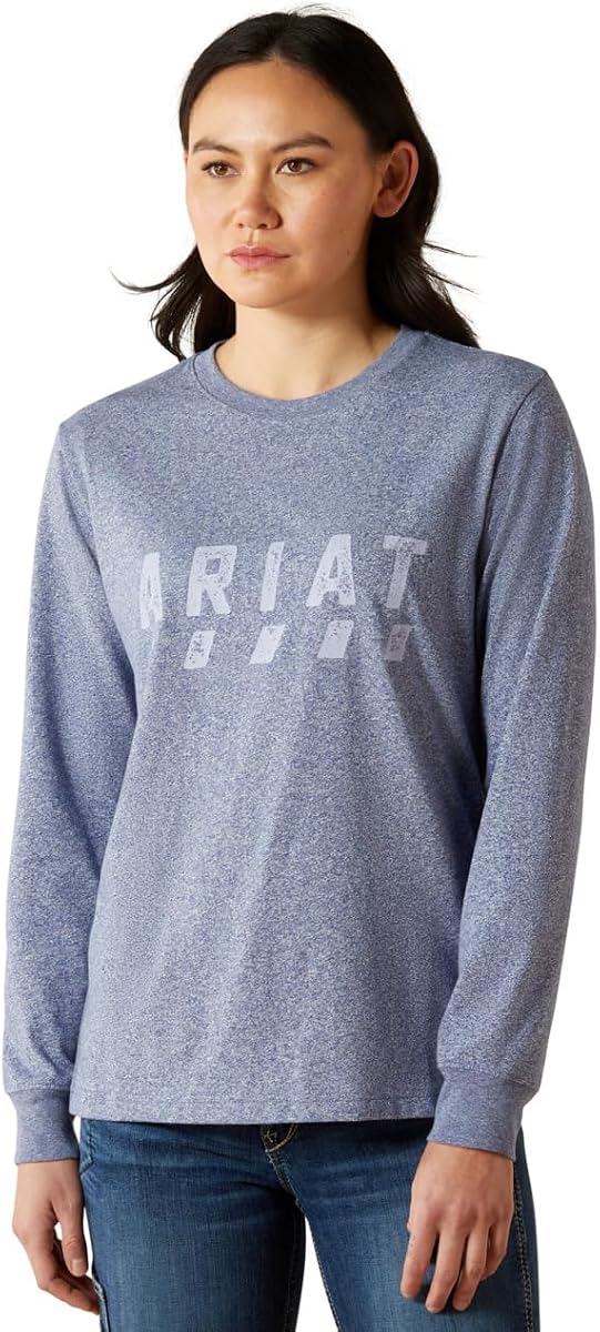 Ariat Camiseta de manga larga con logotipo fuerte de algodón Rebar para mujer