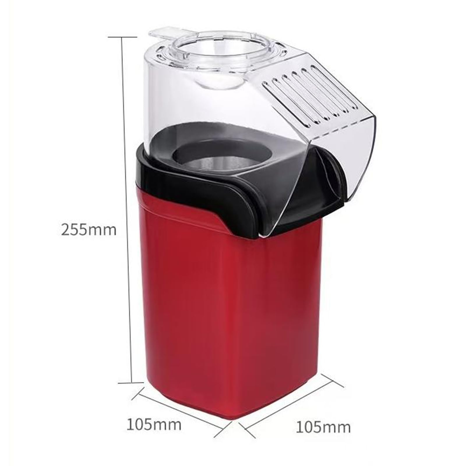 Máquina Eléctrica para Hacer Palomitas De Maíz, Palomitero Aire Caliente con Tapa Superior Transparente, Base Antideslizante, Gran Potencia 1200 W Y Amplia Capacidad De 1 L para Fiestas En Casa