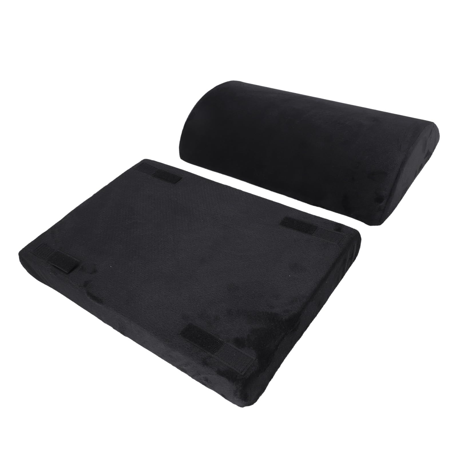 Kikumi Reposapiés, Negro, Ergonómico, Reposapiés de Medio Cilindro Regulable en Altura Hecho de Espuma con Memoria de Alto Rebote para la Oficina