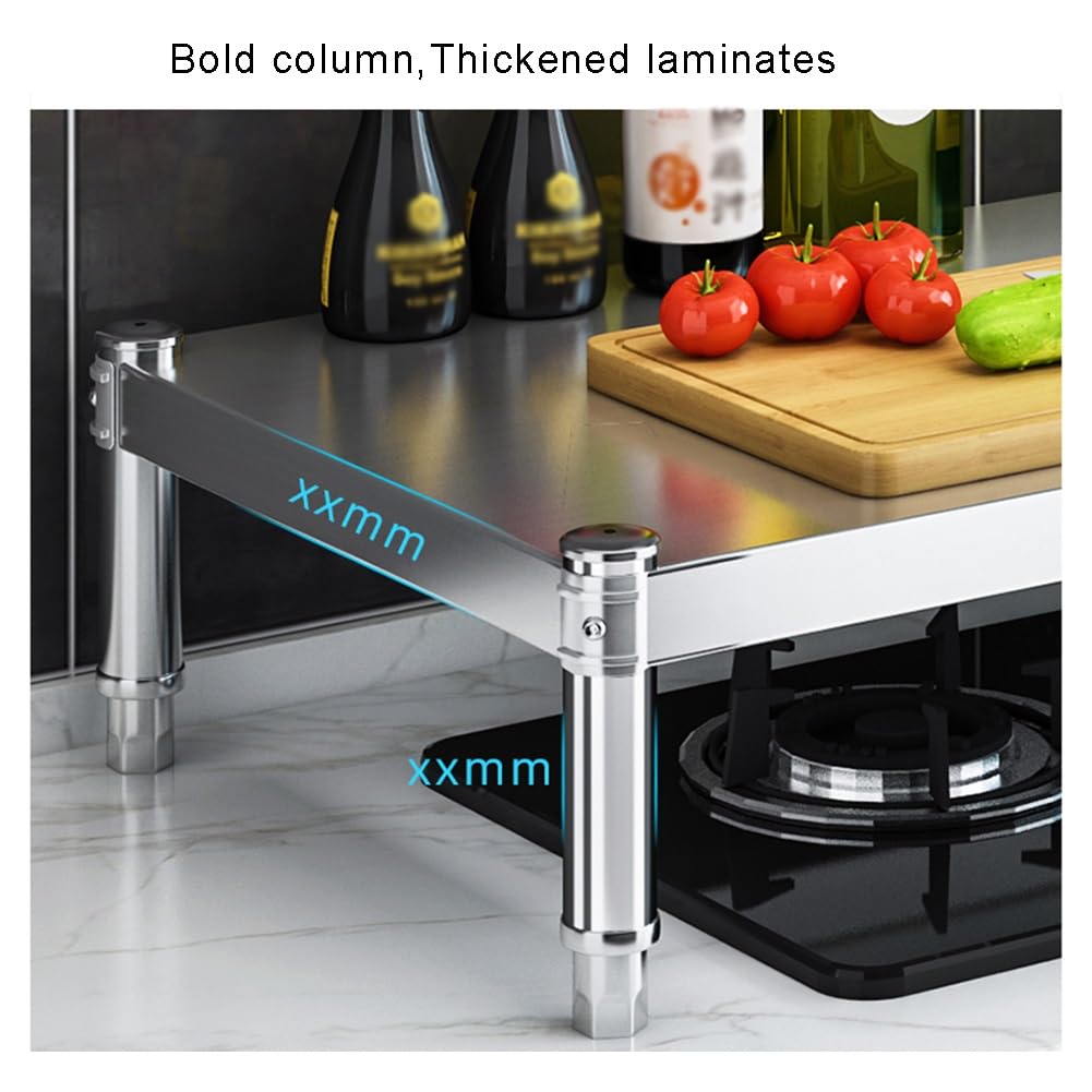 Soporte para horno microondas, organizador de encimera de acero inoxidable para olla arrocera, solución de almacenamiento de cocina, diseño que ahorra espacio, suministros de cocina resistentes