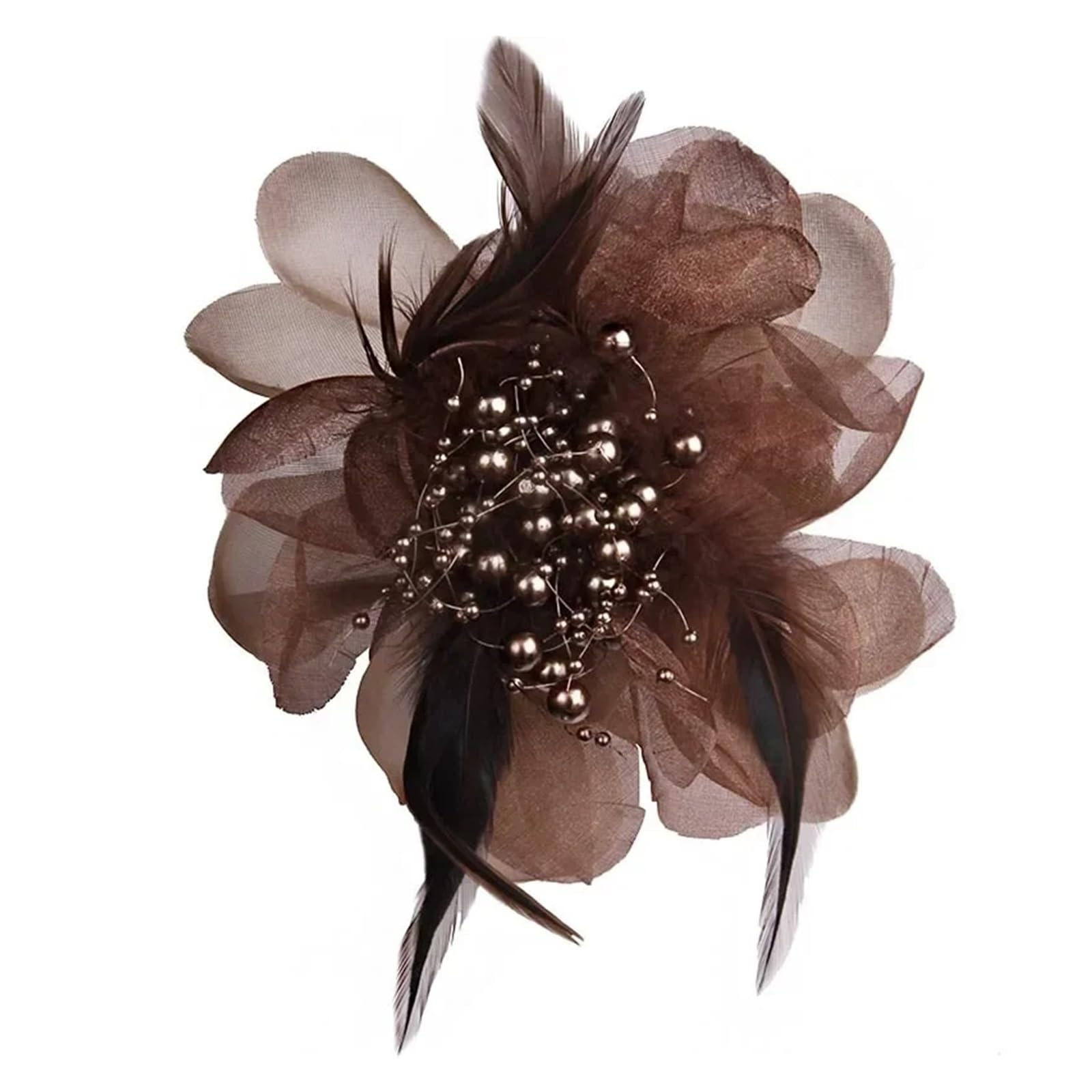 PULaif Buttons for Clothes, Women's Large Fabric Feather Flower Brooch Multicolor Corsage Lapel Pin