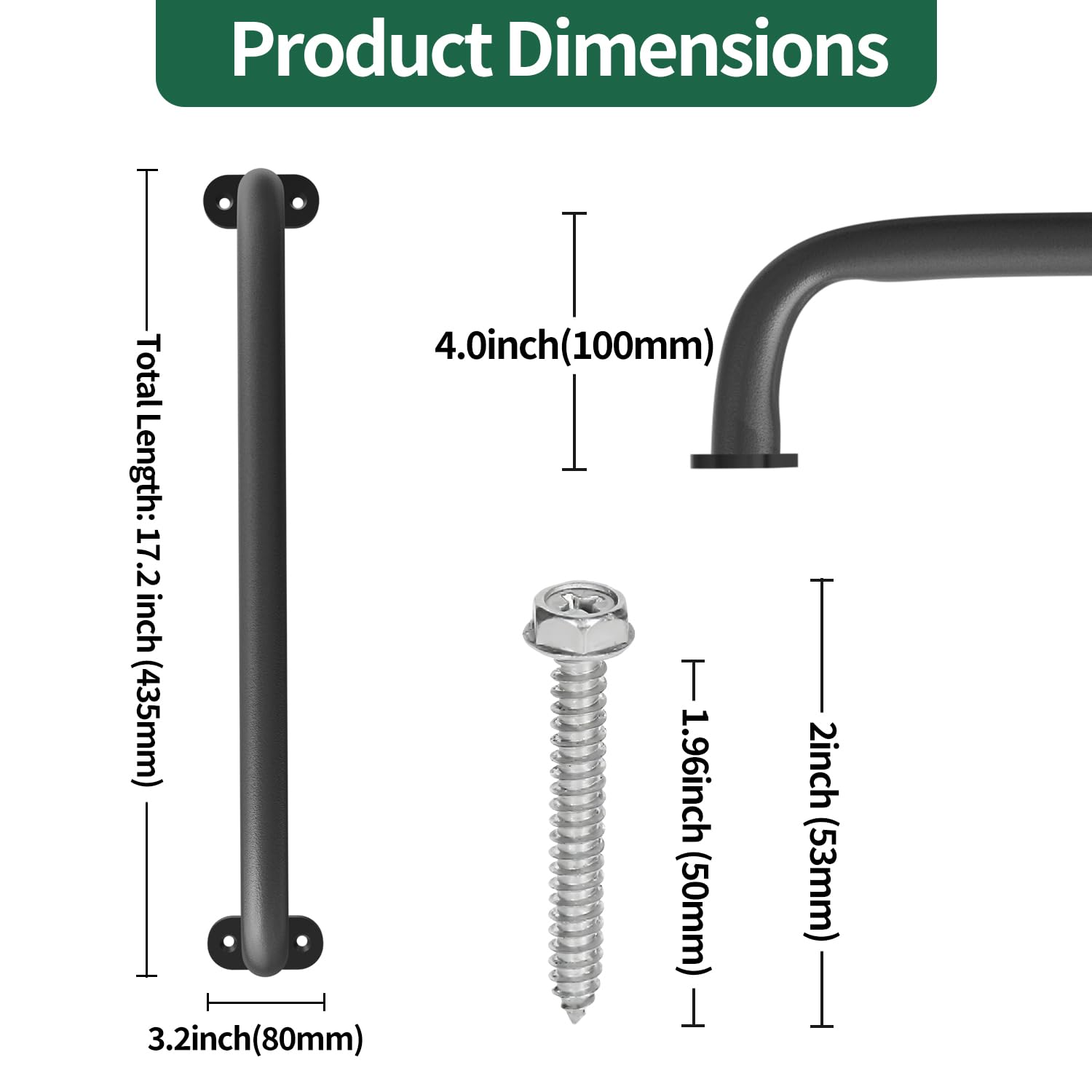 Paquete de 6 barras de acero para niños, juego de escalada de patio trasero, accesorios de juego de escalada de 17 pulgadas, kit de barra de mono negro con tornillos para columpio de patio
