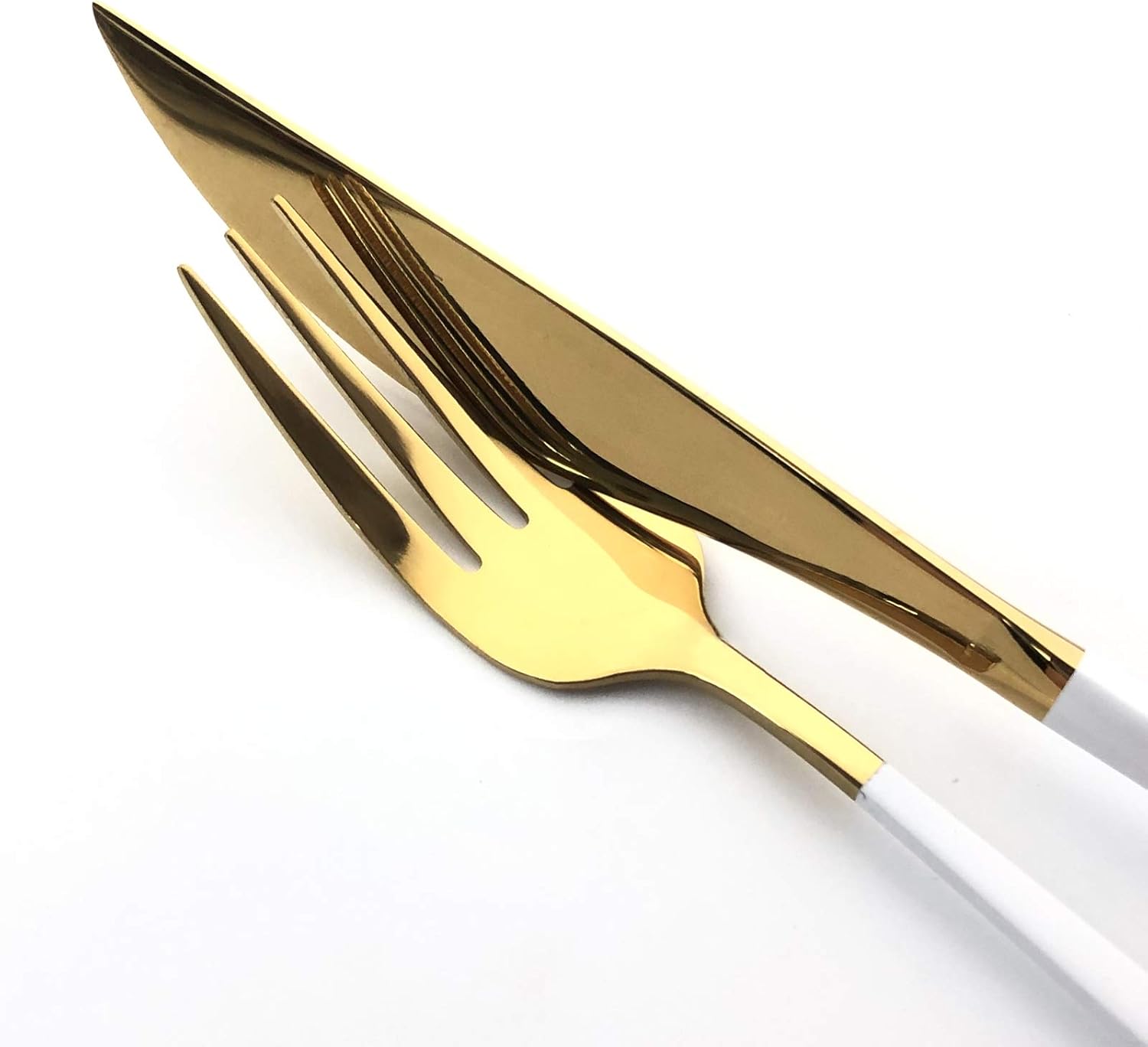 Luxury Silverware Set 20-Piece 18/10 Stainless Steel Flatware Set Mirror Polishing White Gold, Include Knife Spoon Fork Utensils Sets Smooth Edge, Serive For 4, Dishwasher Safe