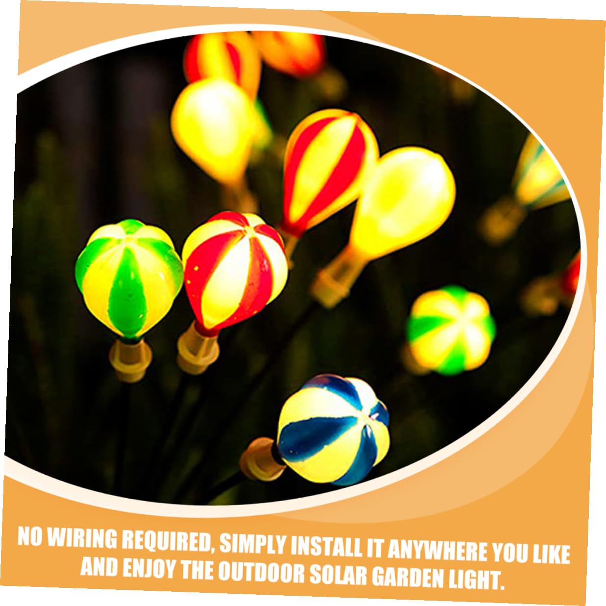 ORFOFE 2 pezzi Lampade a Energia Solare da Giardino Palloncino Illuminazione per Esterni Decorazione Prato e Cortile Facili da Installare Risparmio Energetico e Design Accattivante