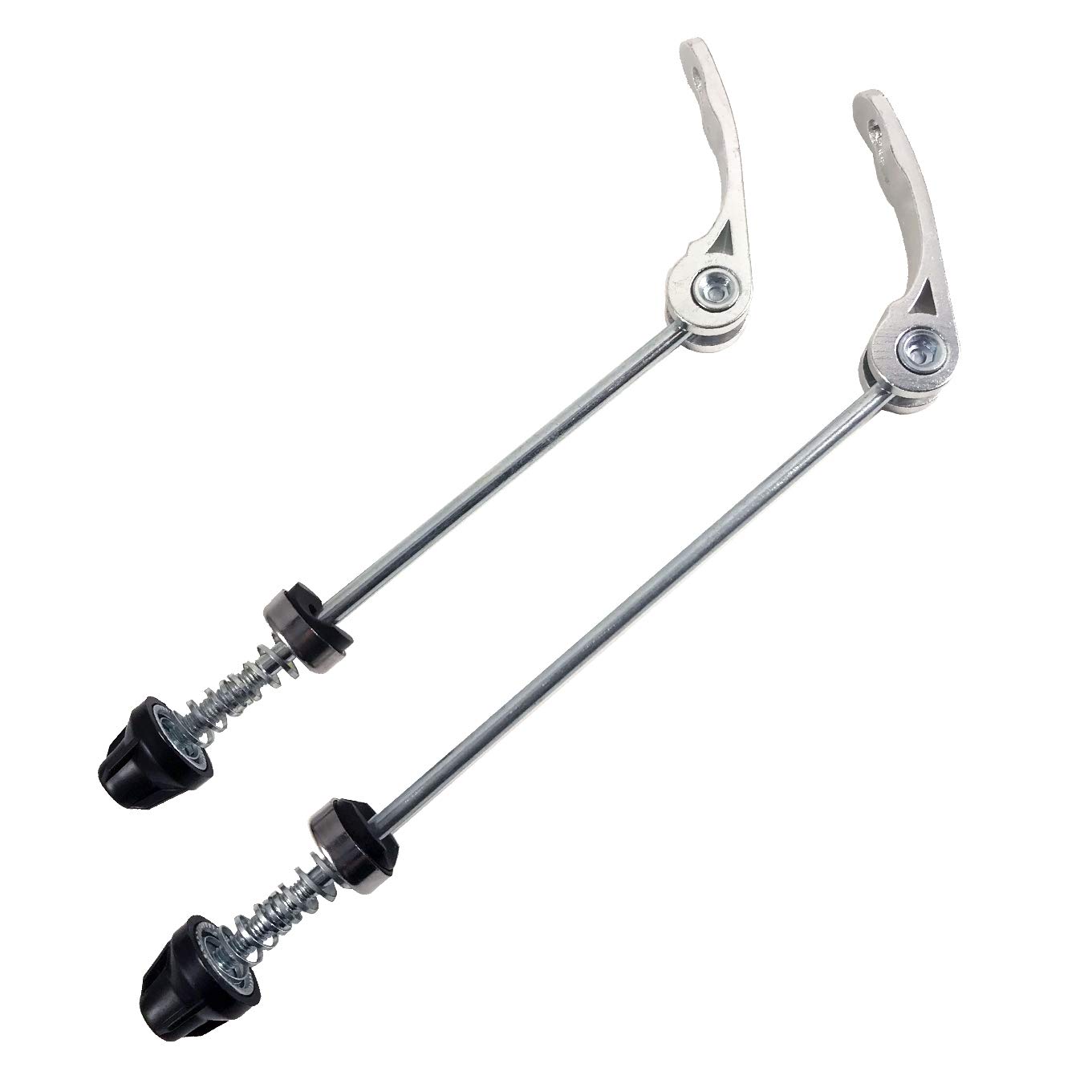 DEER U Road Mountain Bicycle MTB Wheel Hub Front and Rear Skewers Quick Release Clip Bolt Lever Axle QR 145/180 mm, a Pair Silver