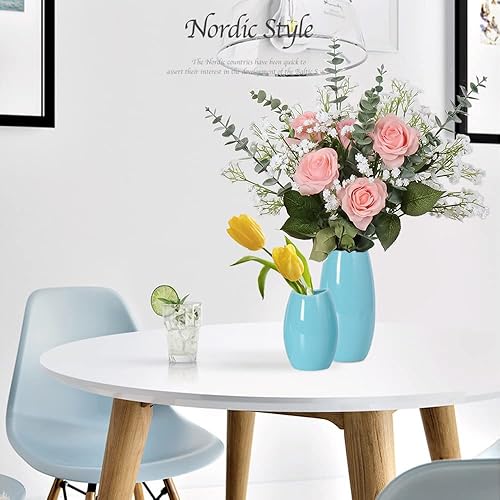 Miniatura 3 de WEISPARK Ramo de flores artificiales de eucalipto, hojas y aliento de bebé, 20 piezas de flores artificiales de gypsophila y eucaliptos de