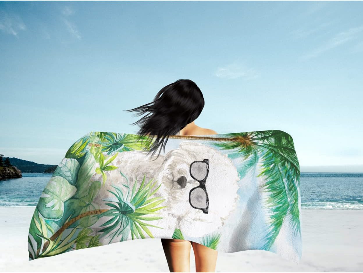 Caroline's Treasures CK3024TWL3060 Bichon Frise Premium Beach Towel Oversized Towel Beach Blanket, Pool, Beach Essentials, Yoga, Premium Bath Towel, Quick Dry Plush