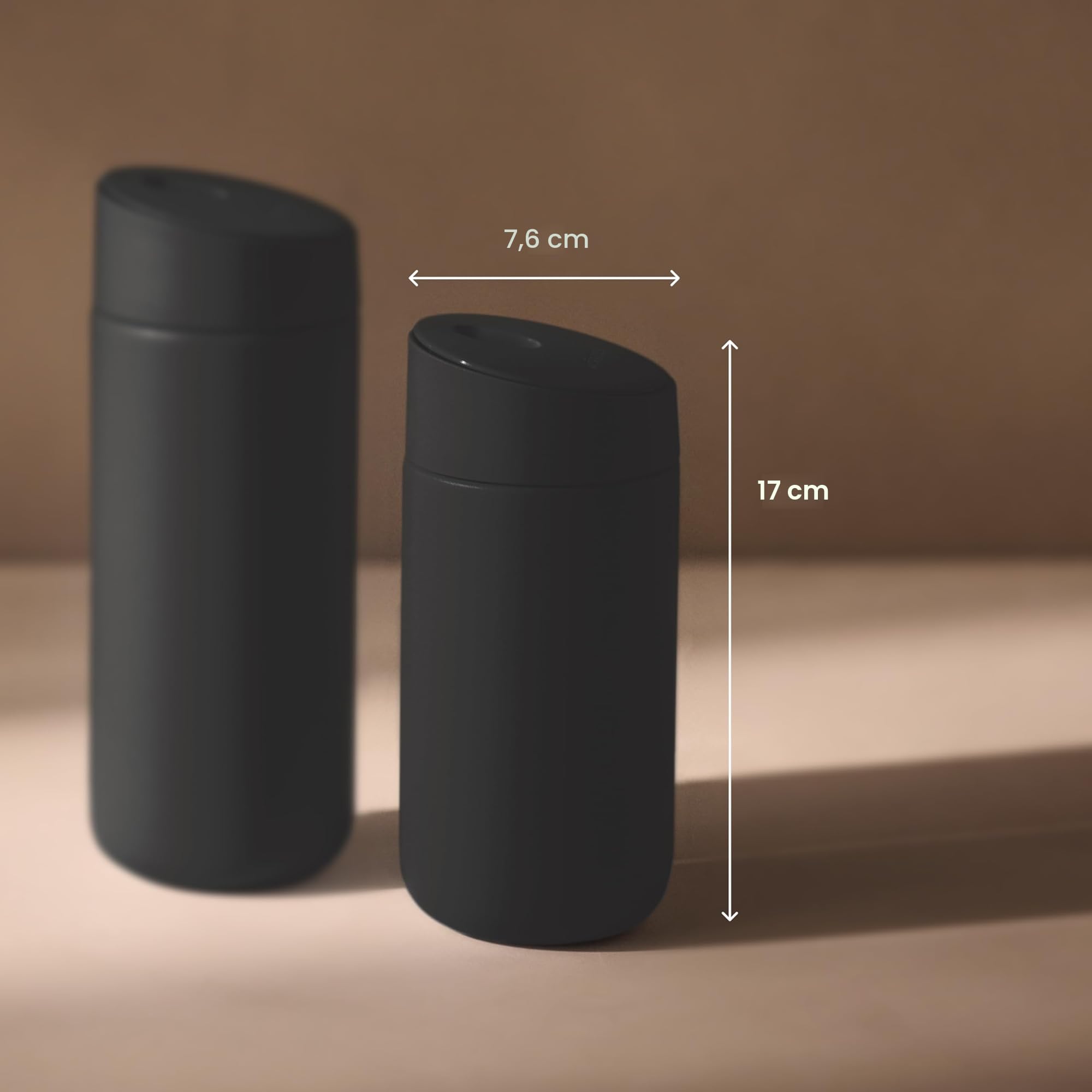 Fellow Thermobecher Kaffee to Go 340 ml, Keramik-Innenseite, Mattschwarz | Auslaufsicher mit Schiebeverschluss, Edelstahl doppelwandig, 6h heiß oder kalt, BPA-frei, Coffee to Go Becher, Carter Move
