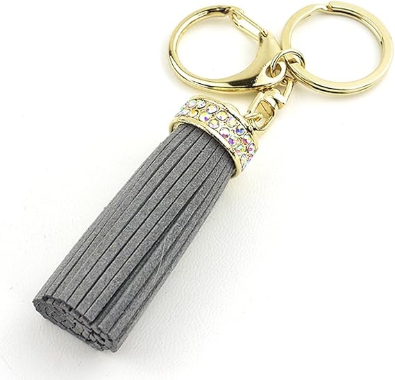 Amazon Co Jp Keep You ショートタッセルチャーム Kr Short 1 02 グレー Gd ゴールドタイプ キーホルダー フリンジ ストラップ シューズ バッグ