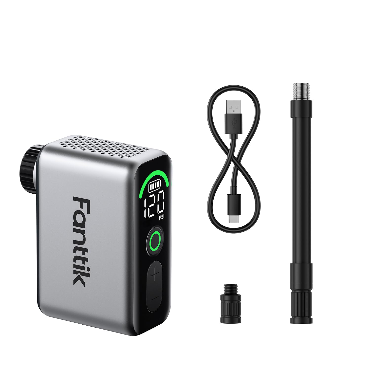 Fanttik X10 Ace Tiny Fahrradpumpe, 8,3 BAR/120 PSI Mini Kompaktluftpumpe mit Presta- und Schrader-Ventil, Schnellaufblasbare Elektro-Minipumpe Tragbar für E-Bike, Mountainbike, Citybike und Rennrad