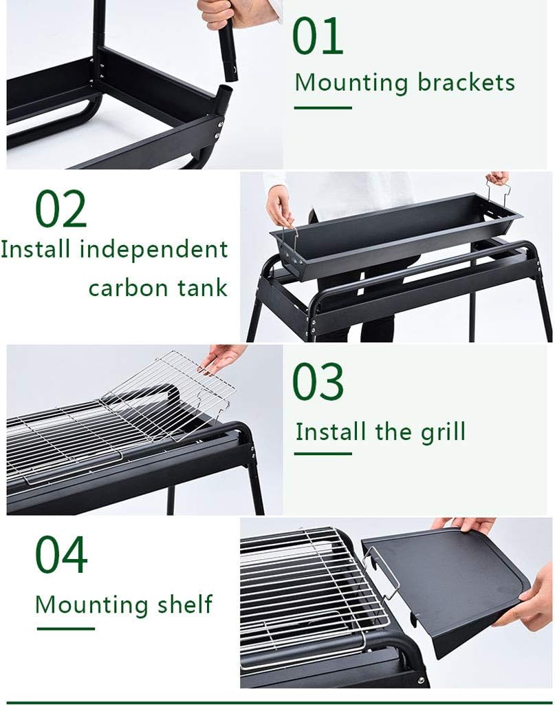 Stainless Steel Portable Charcoal Grill Folding BBQ Camping Grill Large Travel Grill for Camping Picnic Outdoor