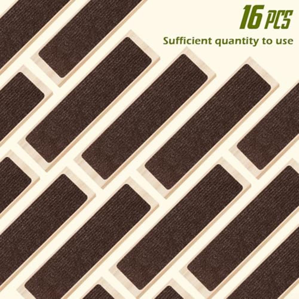 Lot de 16 tapis de sécurité antidérapants pour marches d'escalier Bleu