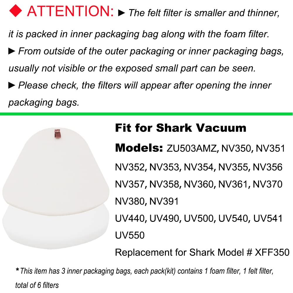 Shark Vacuum Filters - Foam & Felt Replacement -2