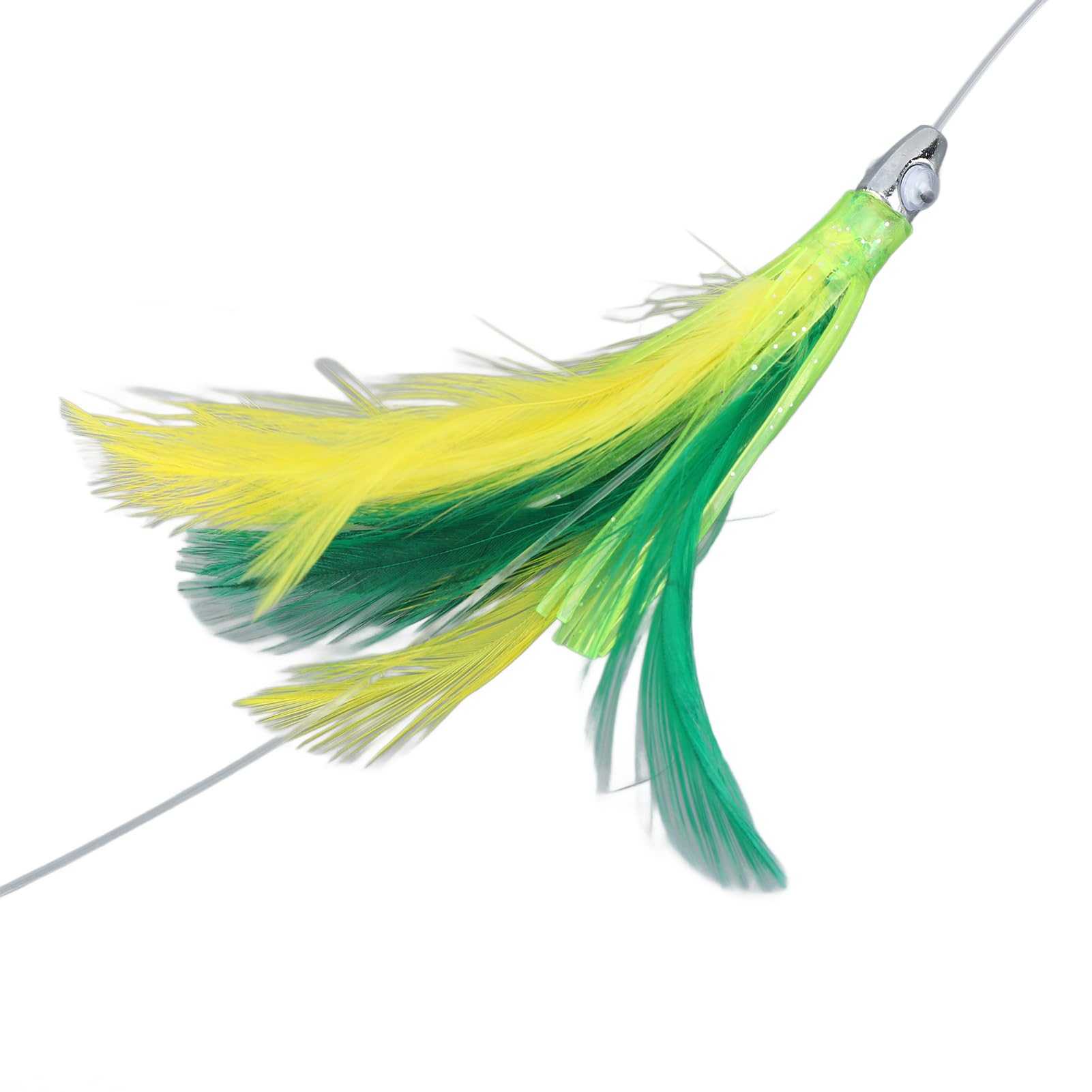 SUNGOOYUE Señuelos de Pesca de Curricán, Señuelos de Pesca de Plumas de Ave con Cadena de Margaritas para Agua Salada en Alta Mar