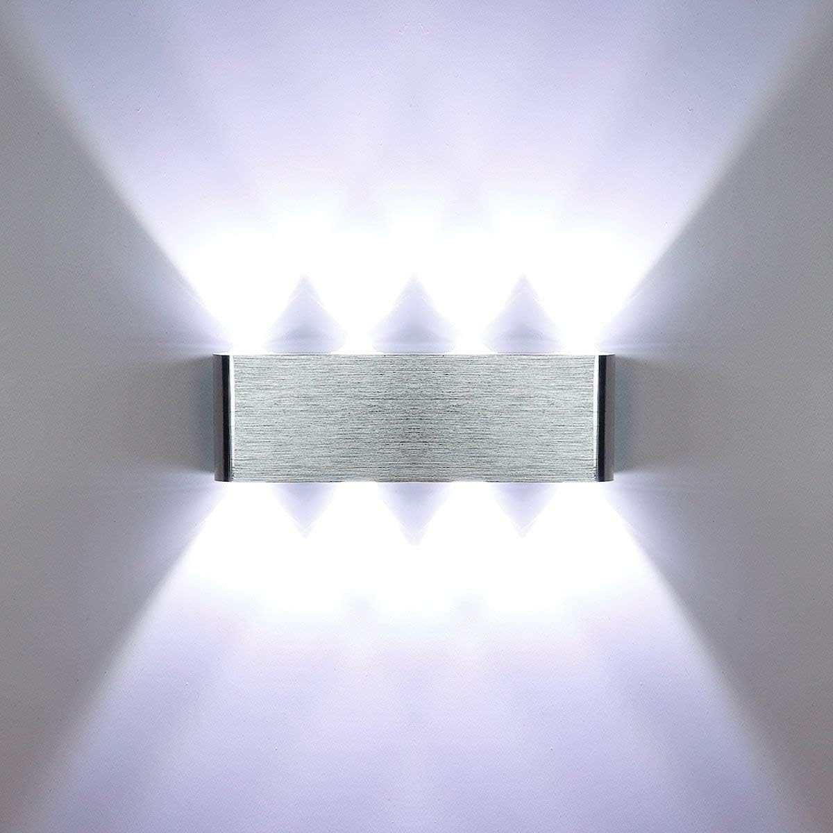 Lampop LED Wall Lights Indoor Up and Down Modern Wall Lamp Wall Sconce Lighting Uplighter Aluminium for Living Room, Bedroom, Hallway Dining Room Stairs, 8W Cool White [Energy Class A+++]