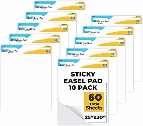 Vista 9 de Enday Anchor Chart Paper 25"x 30" (2 Pack) - Sticky Easel Pad Chart Paper for Teachers, Flip Chart Paper, 25 in x 30 in Easel Paper, Large White