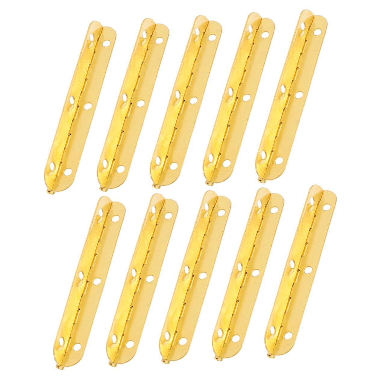 MUCKLILY Wooden Boxes Hinges 10pcs Heavy Duty Piano Hinges for Craft Projects Gold 180 Degree Swing