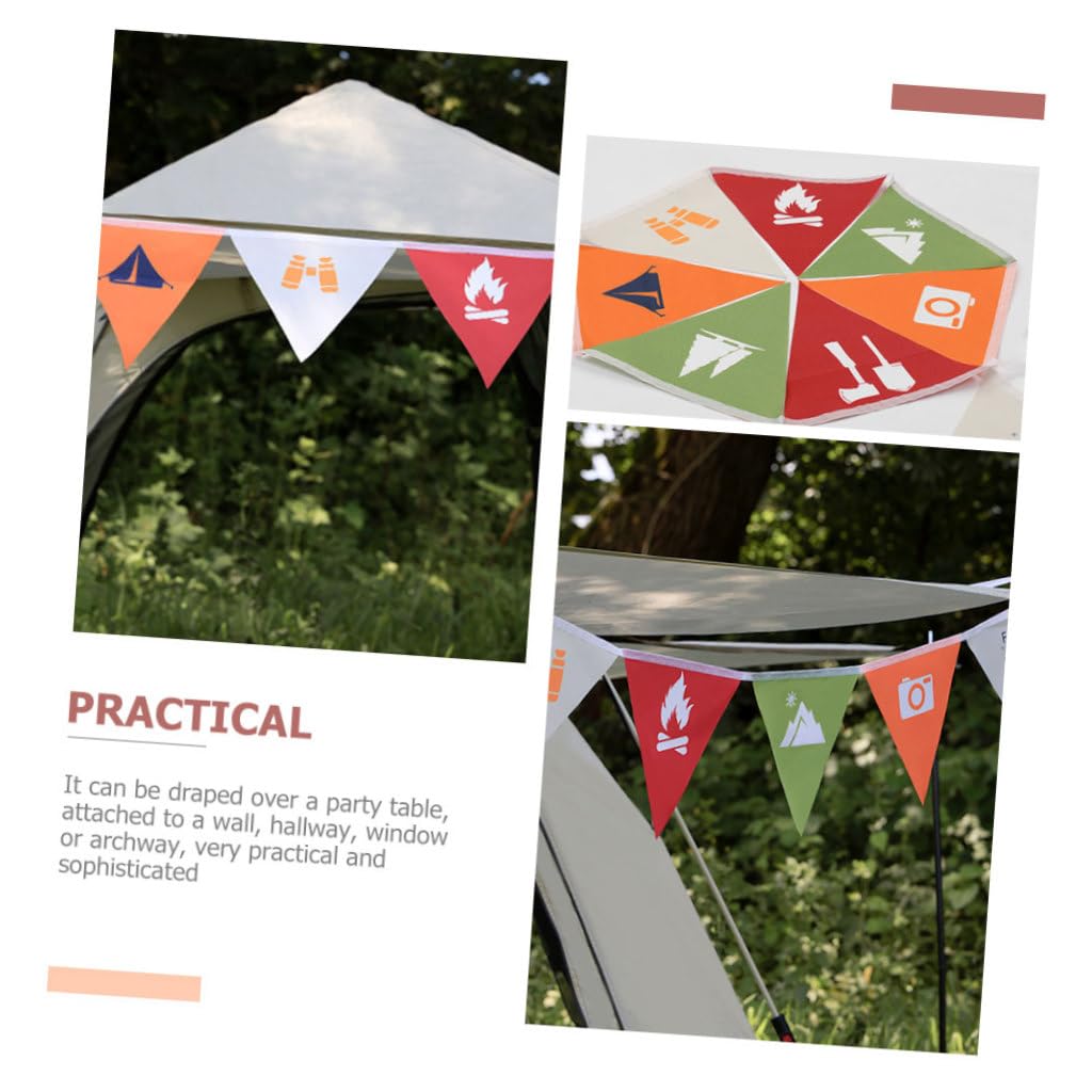 Alipis 4stücke Party-dreiecksflagge Für Camping Feste Wetterfeste Wiederverwendbare Outdoor-dekoration Vielfarbige Wimpelkette Für Garten Festivals Und Campingpartys