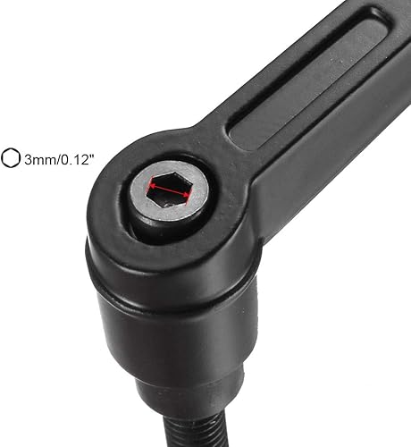 Miniatura 15 de uxcell M8 x 1.260 in mango ajustable palanca de sujeción rosca botón trinquete macho roscado perillas roscadas manijas de tornillo giratorio pernos