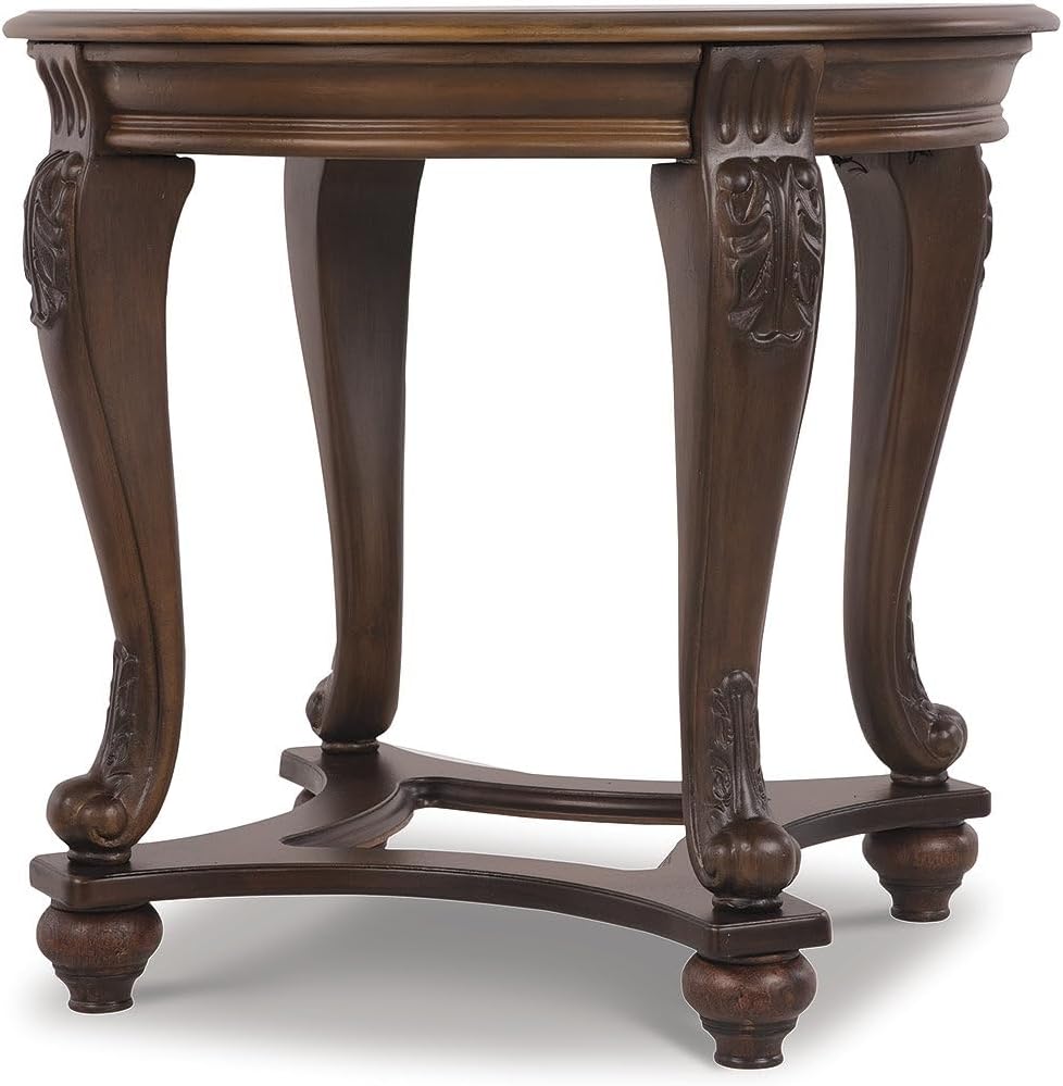 Signature Design by Ashley Norcastle Traditional Round End Table, Dark Brown