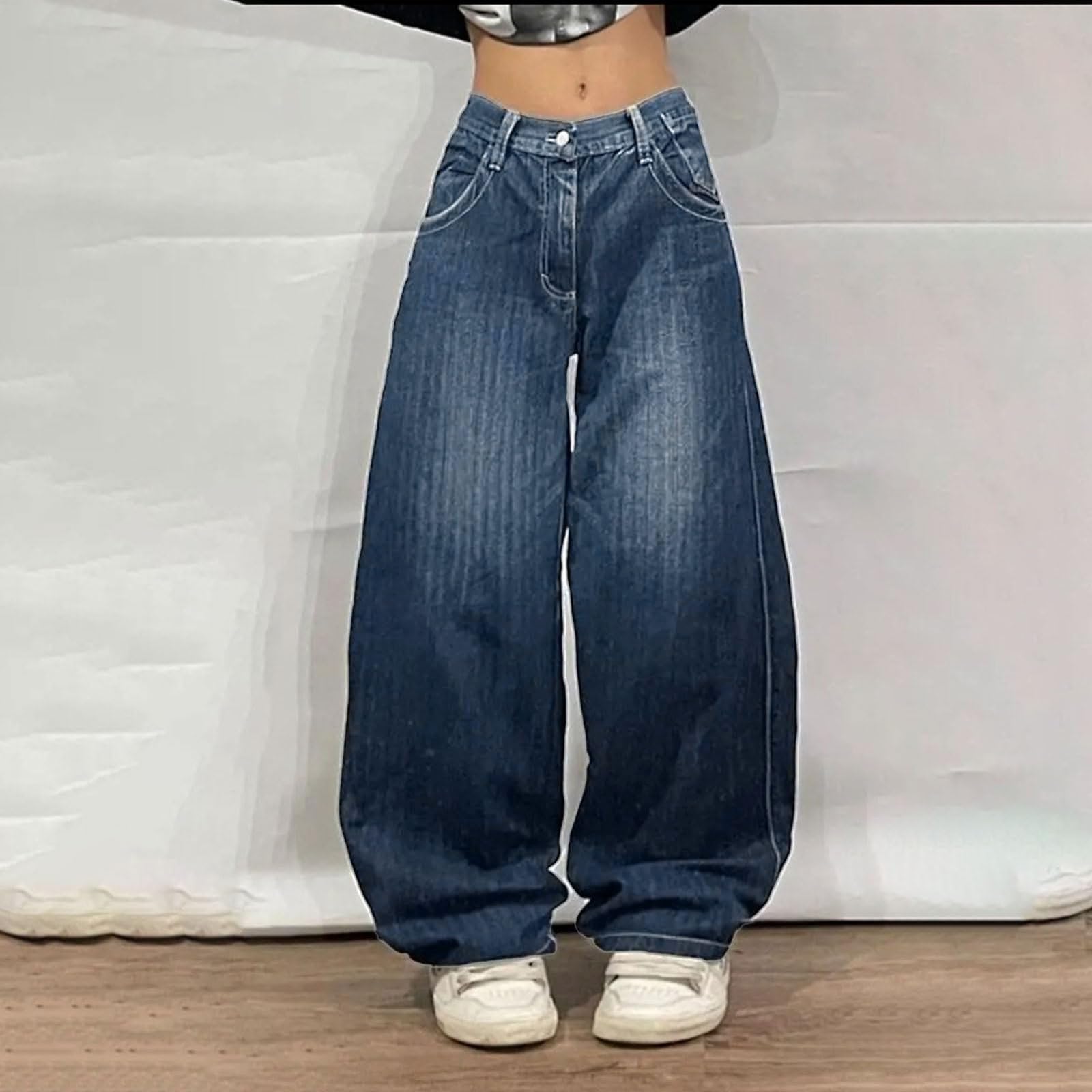 Hip Hop - Jeans larghi con stampa grafica gotica, oversize, streetwear