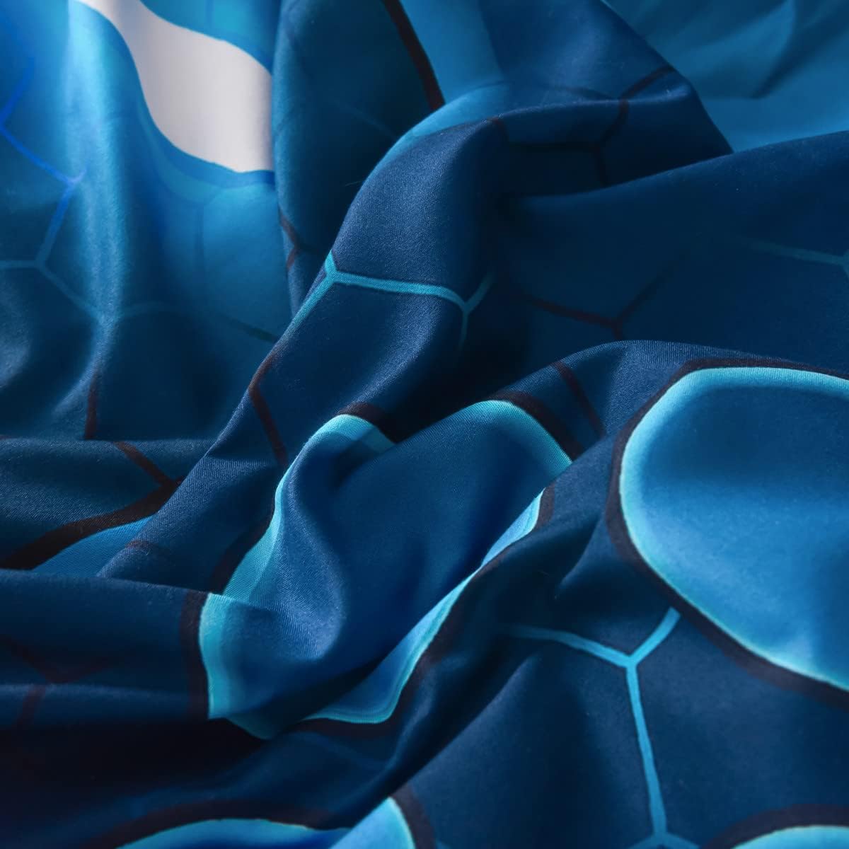 NTBED Game Console Fitted Sheet Set for Boys Girls Kids 3D Gaming Geometric Lightweight Gamer Microfiber Mattress Cover Sets(Blue,Twin) - Image 7