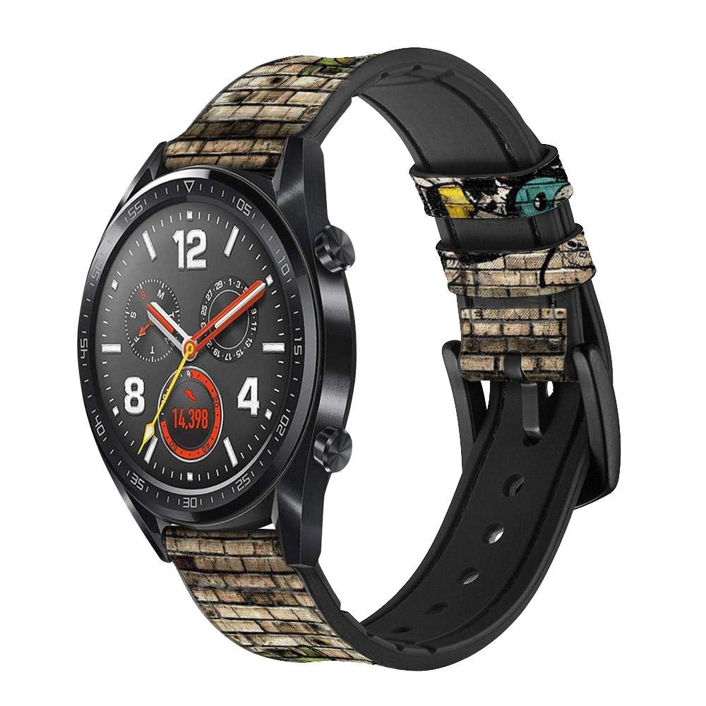 Innovedesire Graffiti Wall Cinturino in Pelle Smartwatch per Wristwatch Smartwatch Smart Watch Taglia (24mm)
