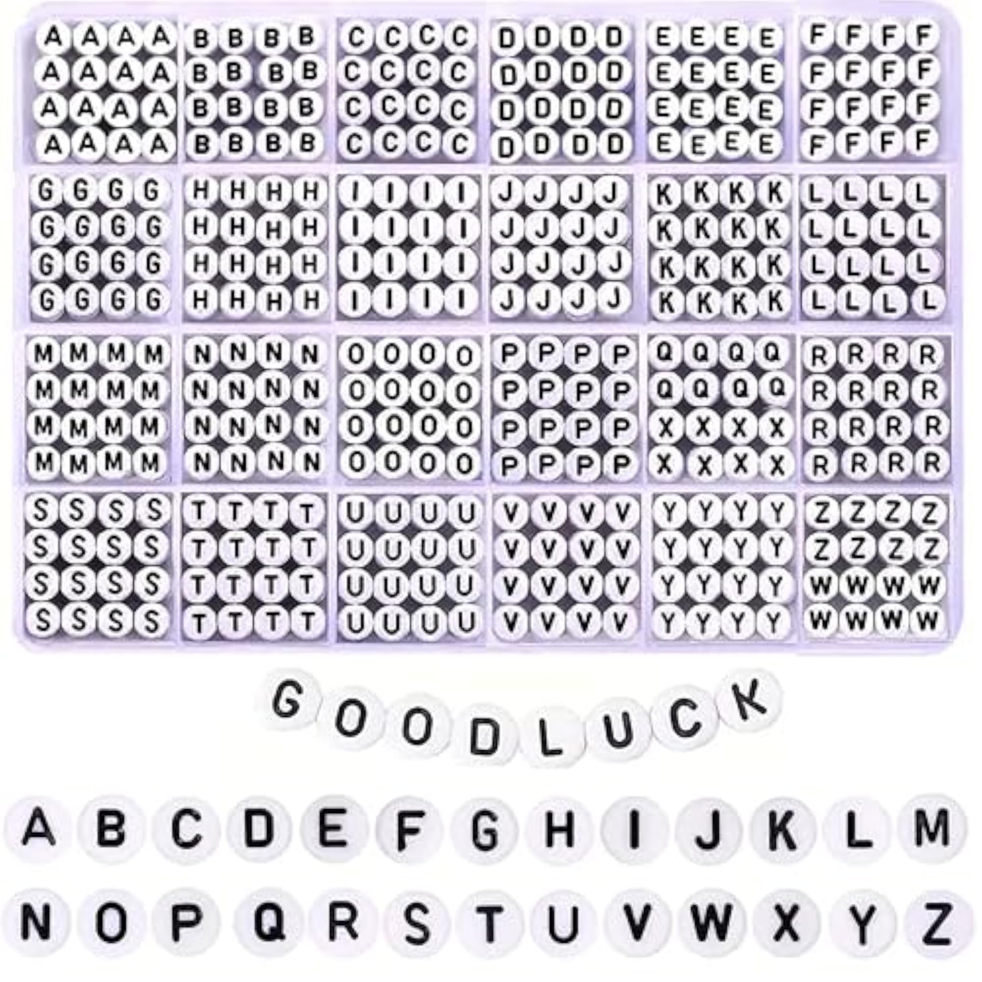 6mm Alphabet Round Single Letter Beads Set