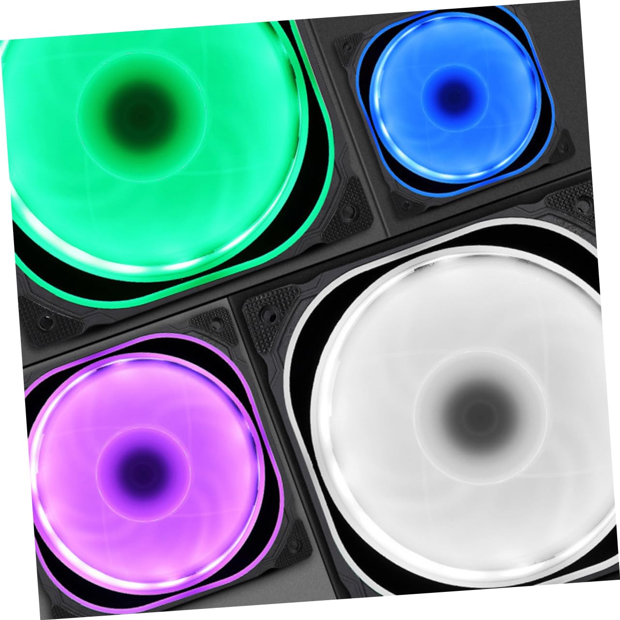 VALICLUD Ventilador de Refrigeración LED Rgb de 12cm para Ordenador con Plástico, 5 Ventiladores y Controlador Estándar Adecuado para Celebracion Verano