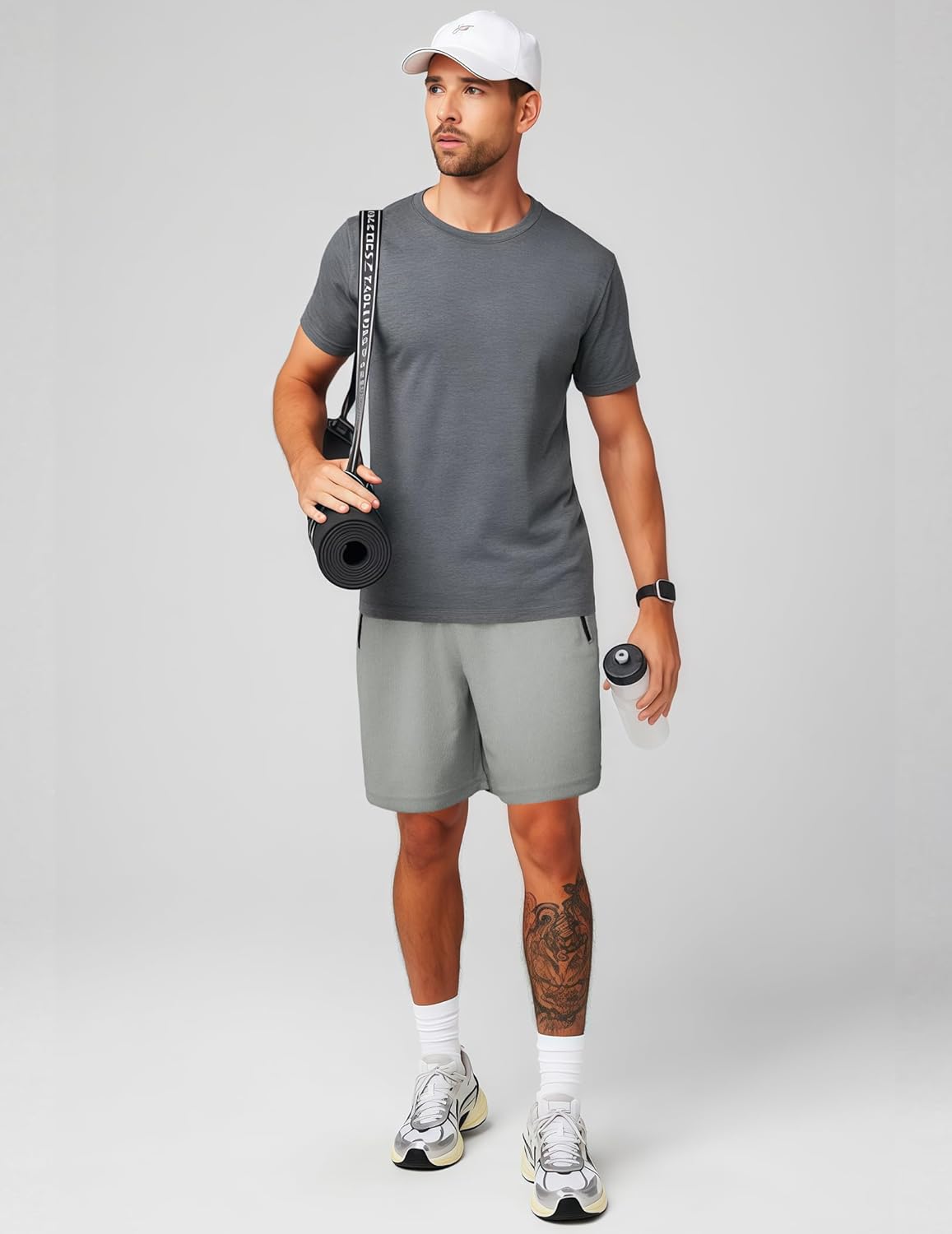 PINSPARK Men's Athletic Running Shorts 7" Mesh Quick Dry Workout Shorts with Zipper Pockets Lightweight Gym Shorts - Image 3