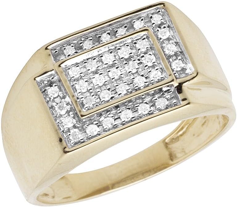 1.00 CT Round Cut Lab Created VVS1 Diamond Square Engagement Wedding Band Ring In 14K Yellow Gold Over 925 Sterling Silver Gift for Men’s-15