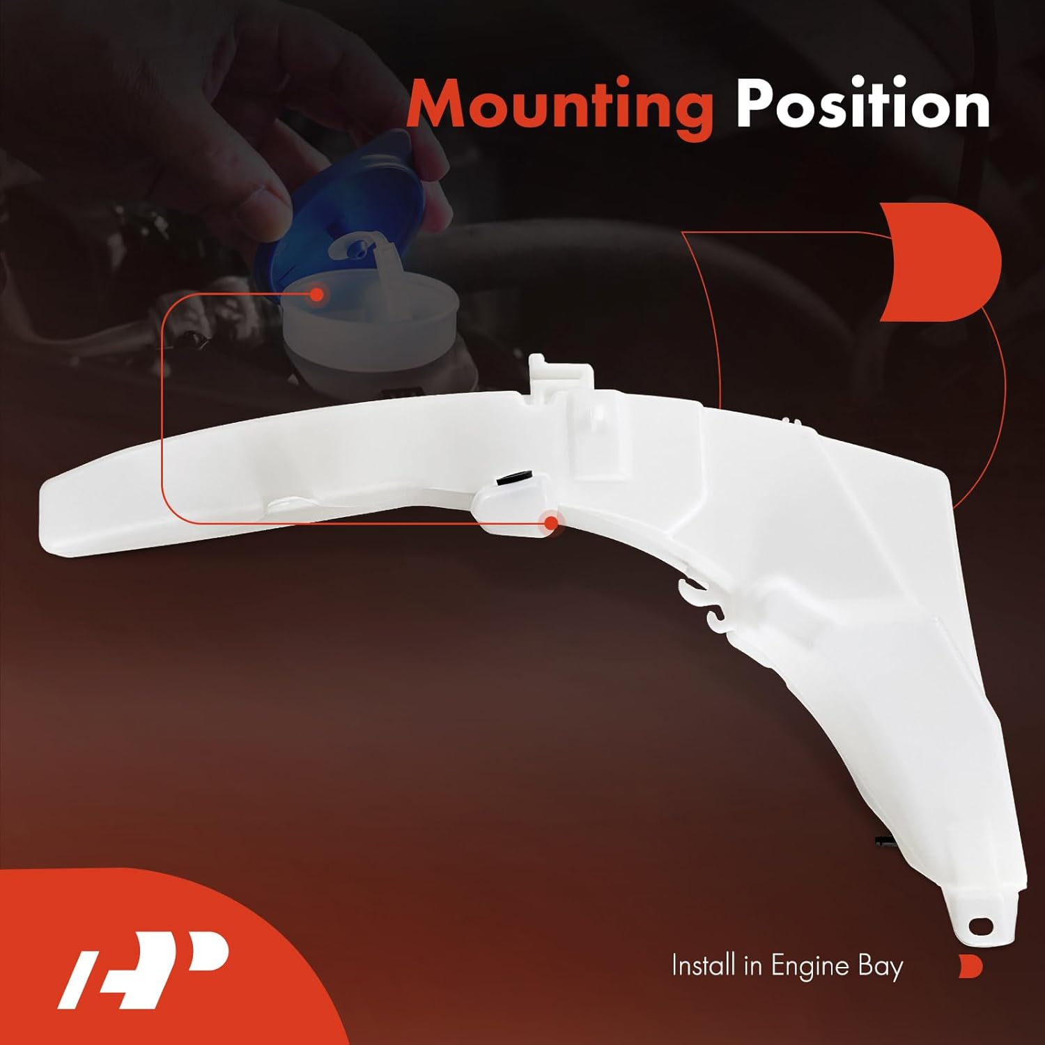 A-Premium Windshield Washer Reservoir Compatible with Select Ford Models - Focus 2006, with (Washer Pump/Tank/Hose)