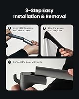 Vista 5 de JMGO 100 inch Projector Screen, 4K/3D/HDR Support, Anti-Wrinkle, High Contrast, Front & Rear Projection, Easy Setup for Home Theater, Outdoor