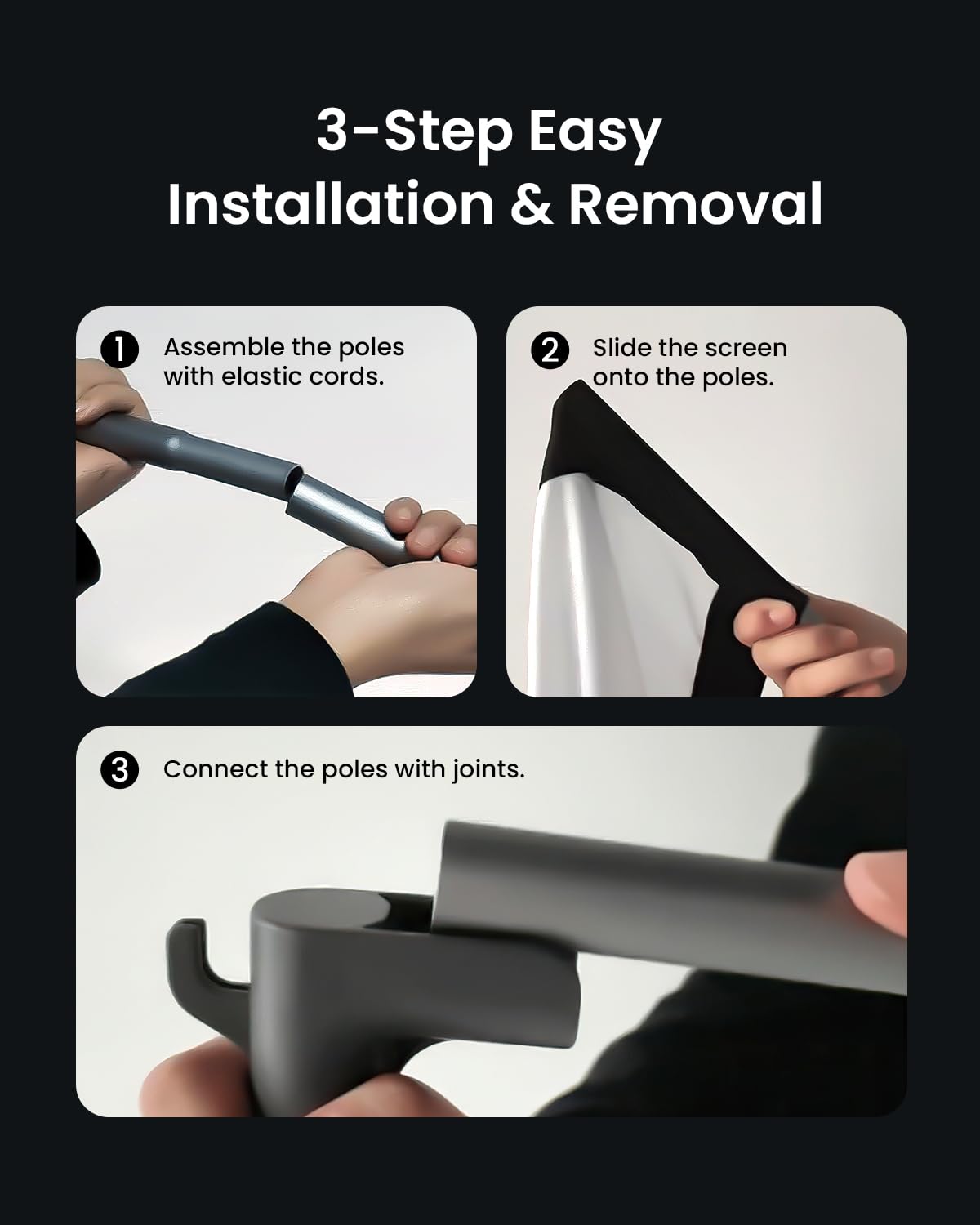 JMGO 100 Zoll Projektorleinwand, 4K/3D/HDR-Unterstützung, Anti-Falten, hoher Kontrast, Front- & Rückprojektion, einfache Installation für Heimkino, Outdoor-Filme, Büro & Gaming