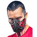Sparthos High Altitude Mask for Training - for Gym Workout, Running, Cyclist, Cardio - Fitness Hypoxic Resistance Mask 2 3 - Urban Lung Exercise Face X Men Paintball [Red Camo + Case]