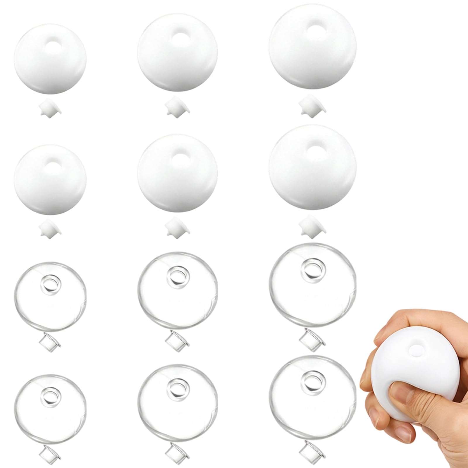 12PCS Squishy Skins, Premium Desktop Decorations, Hand Exercise, DIY Craft Kits for Adults, 12-Piece Clear and Milky White Collection