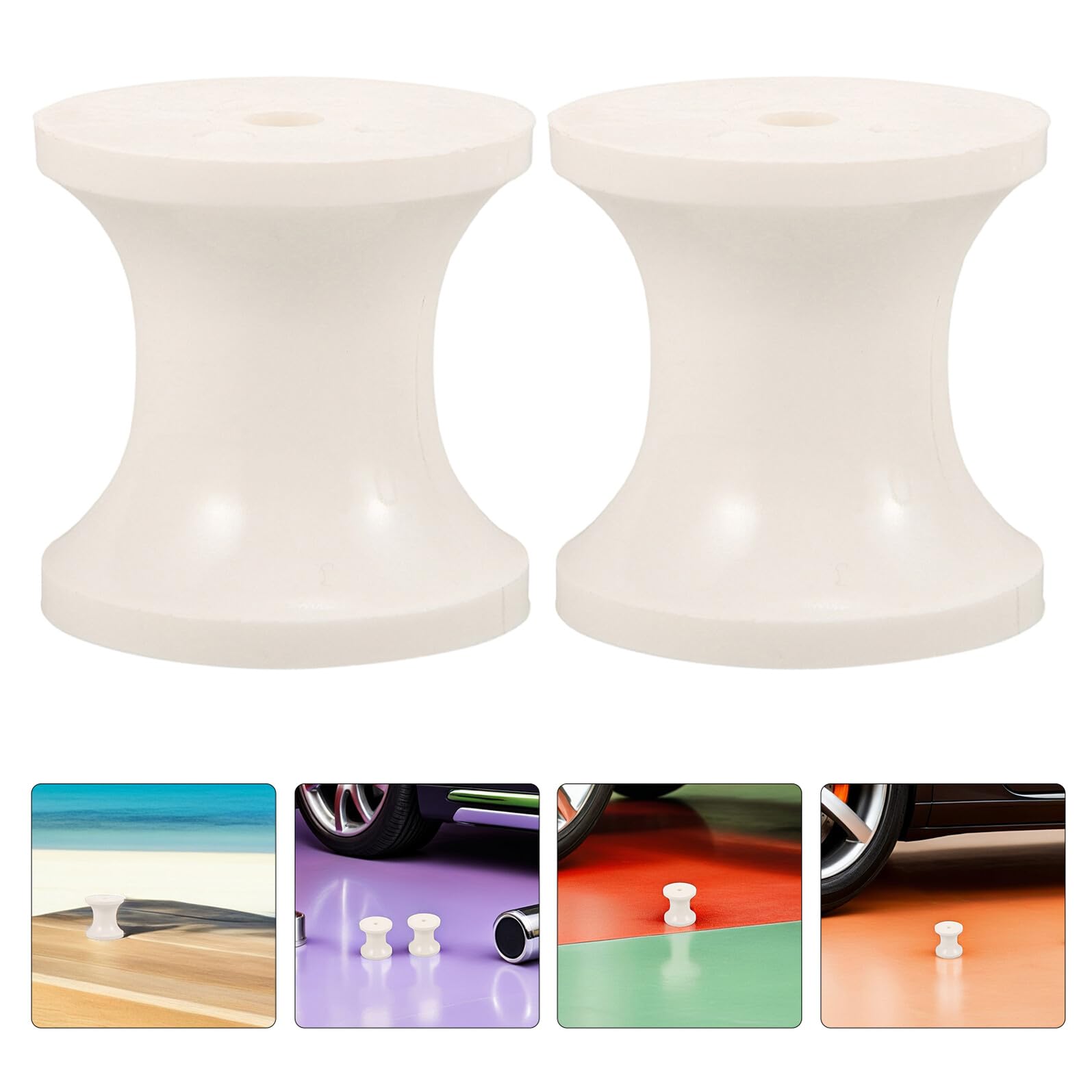 GANAZONO 4pcs Rouleaux de Remorque de Bateau en Plastique Blanc, Capacité de Charge Élevée, Installation Rapide, Accessoires pour Environnements Côtiers